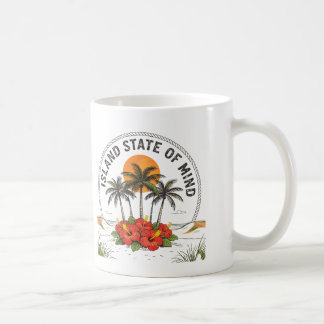 Island State of Mind Vintage Tropical HibiscusIsla Coffee Mug