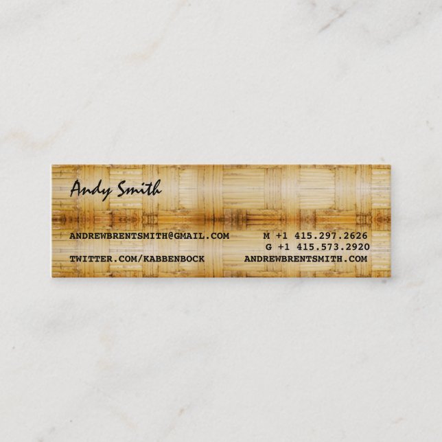 Island style business card (Front)