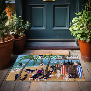 Island Summer Vacation Labradors Doormat