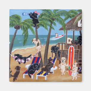 Island Summer Vacation Labradors Magnet