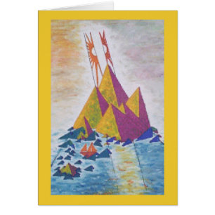 Island Sun Abstract Art / Digital Design on back