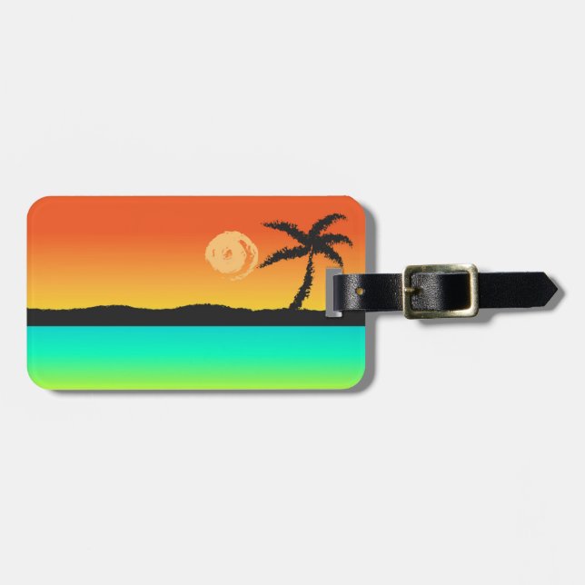 Island Sunset Luggage Tag (Front Horizontal)