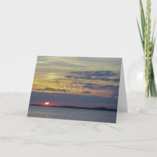 Island sunset thanks thank you card