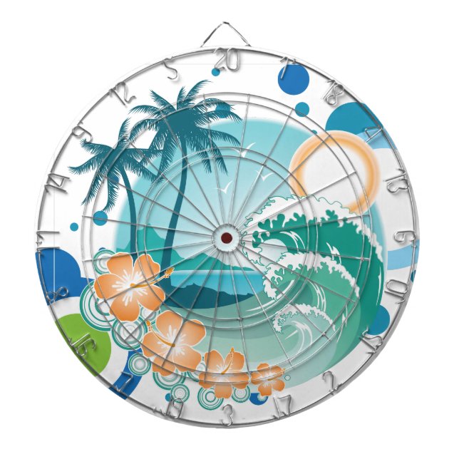 Island Surf Metal Cage Dartboard (Front)