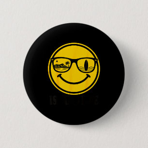 Island surf smile face sunglasses beach life vibes 6 cm round badge
