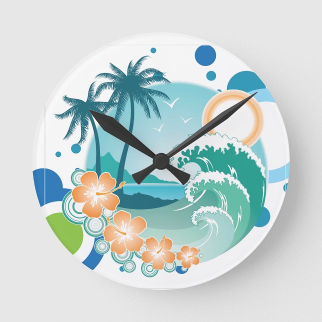 Island Surf Wall Clock (Front)