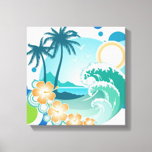 Island Surf Wrapped Canvas