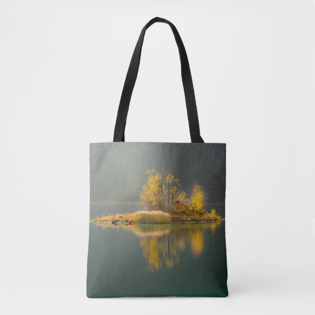 ISLAND SURROUNDED BY WATER TOTE BAG (Front)