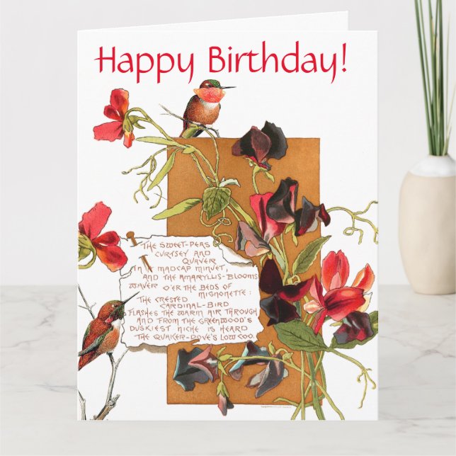 Island Sweet Pea Flowers Bermuda Floral Birthday Card (Front)