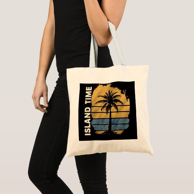 Island Time Palm Tree Budget Tote Bag (Front (Product))