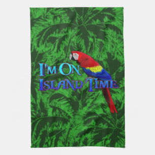 Island Time Parrot Tea Towel