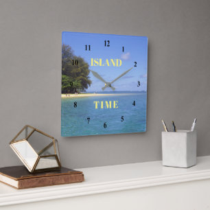 ISLAND TIME/ SEA AND SAND Acrylic Wall Clock