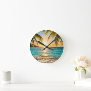 Island Time Serenity Round Clock