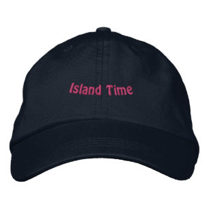 ISLAND TIME Stylish Travel Navy-Hat Adventures Fit Embroidered Hat