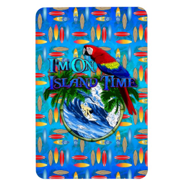 Island Time Surfing Magnet (Vertical)