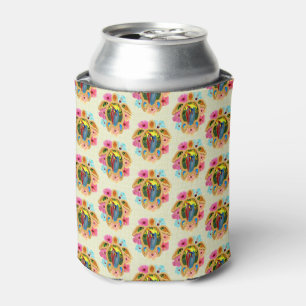 Island Tropical Sea Turtles Floral Can Cooler