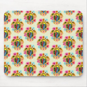 Island Tropical Sea Turtles Floral Mouse Mat