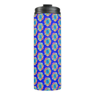 Island Tropical Sea Turtles Floral Thermal Tumbler