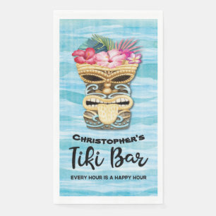 Island Tropical Tiki Bar Monogrammed Napkin