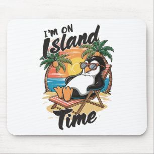 Island Vacation Tropical Travel Relax Time Penguin Mouse Mat