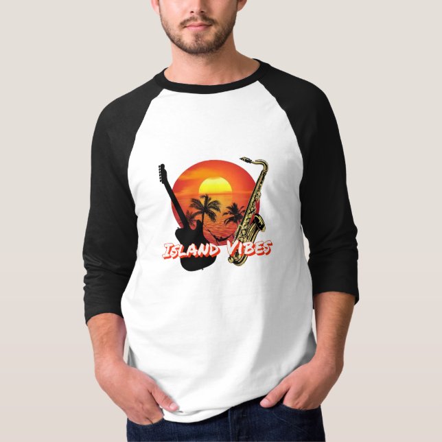 Island Vibes Basic 3/4 Sleeve Raglan T-Shirt (Front)