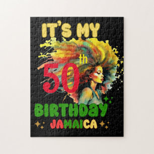 Island Vibes Jamaica Birthday Girl Group Matching Jigsaw Puzzle
