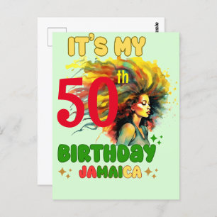 Island Vibes Jamaica Birthday Girl Group Matching Postcard