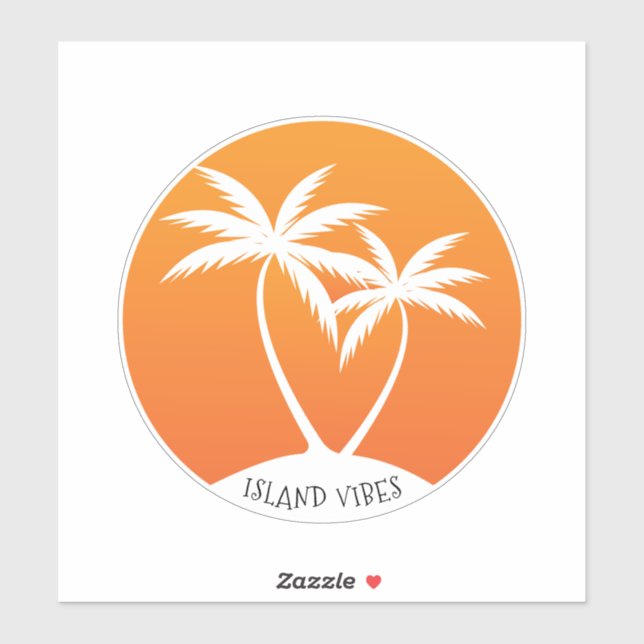Island Vibes Swaying Palms and Sun Logo (Sheet)