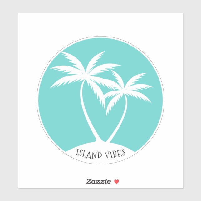 Island Vibes Swaying Palms Aqua Logo (Sheet)