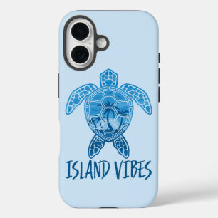 Island Vibes Tropical Sunset Sea Turtle Design iPhone 16 Case