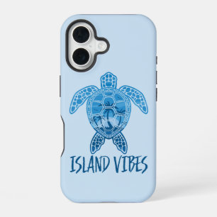 Island Vibes Tropical Sunset Sea Turtle Design iPhone 16 Case