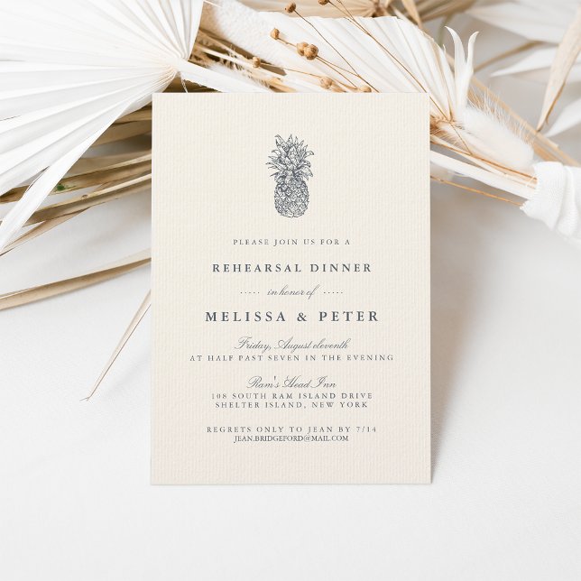 Island Vintage Pineapple Rehearsal Dinner Invitation (Creator Uploaded)