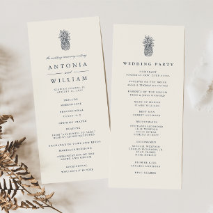 Island Vintage Pineapple Wedding Ceremony Programme