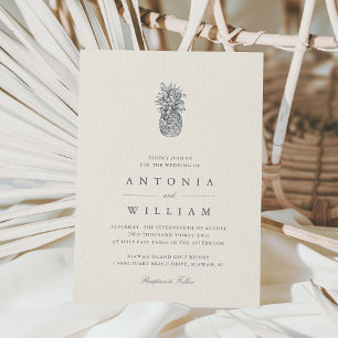 Island Vintage Pineapple Wedding Invitation