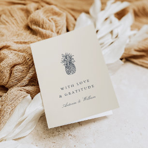 Island Vintage Pineapple Wedding Thank You Card