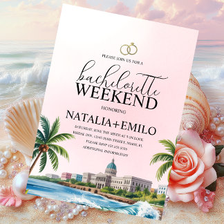 Island Weekend Beach Bachelorette Destination Invitation