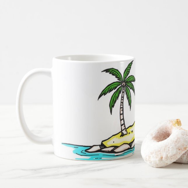 Island with Palm Trees Mug (With Donut)