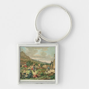 Islanders and Monuments of Easter Island Key Ring
