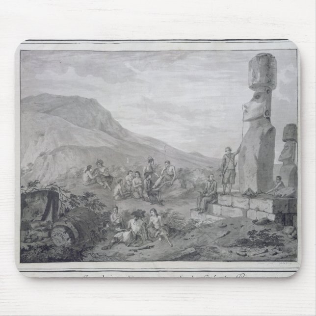 Islanders & Monuments of Easter Island, 1786 Mouse Mat (Front)