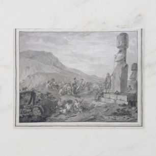 Islanders & Monuments of Easter Island, 1786 Postcard