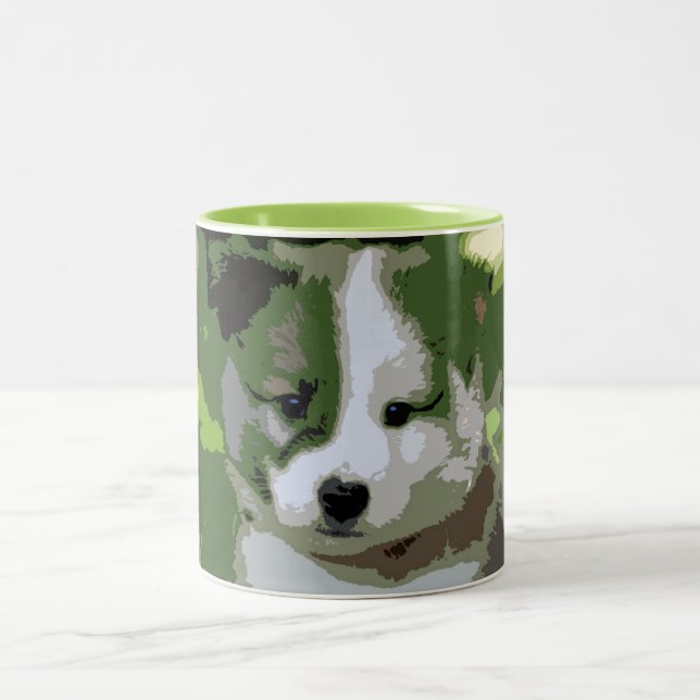 Islandhund Two-Tone Coffee Mug (Center)