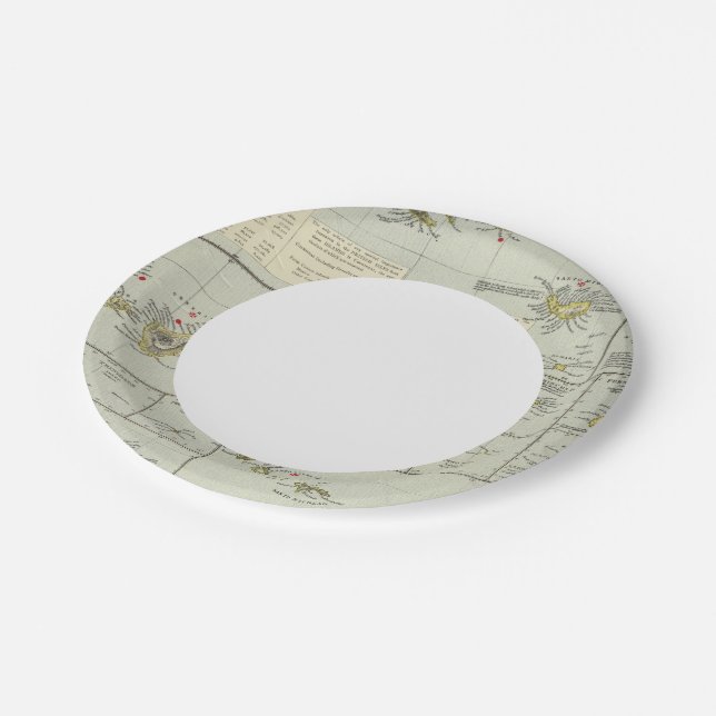 Islands, Atlantic Ocean Paper Plate (Angled)