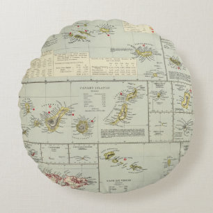 Islands, Atlantic Ocean Round Cushion