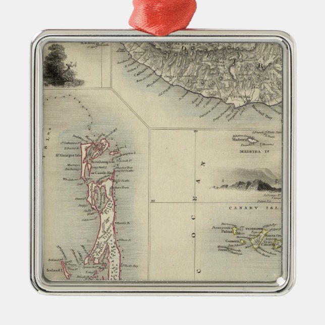 Islands In The Atlantic Metal Tree Decoration (Front)