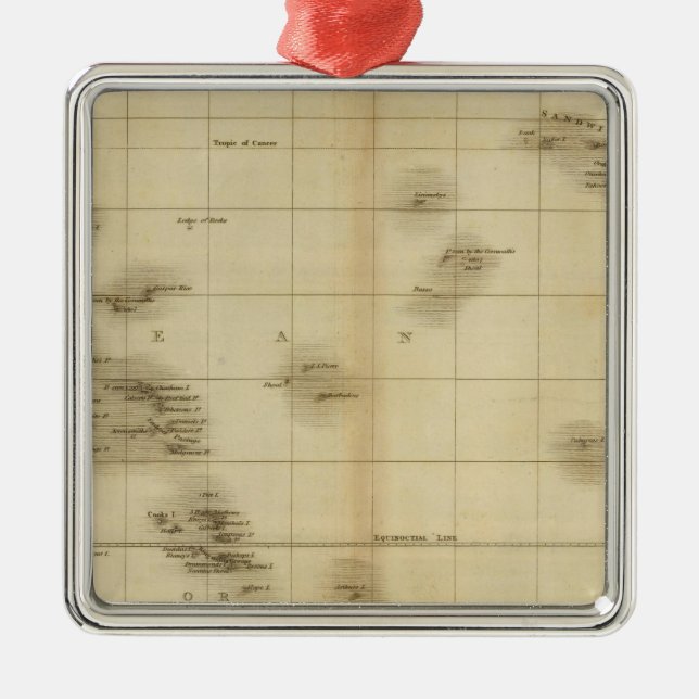 Islands in the Pacific Ocean Metal Tree Decoration (Front)