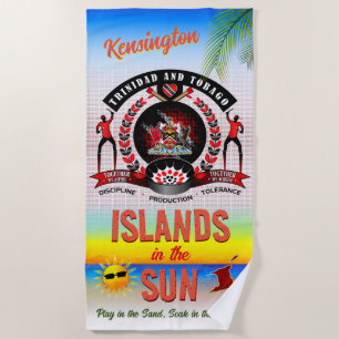 Islands in The Sun Trinbago Souvenir Beach Towel