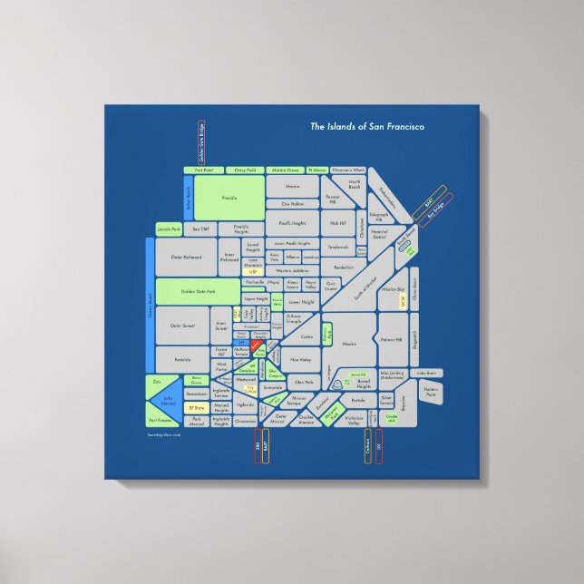 Islands of SF, 2'x2' stretched canvas Print (Front)