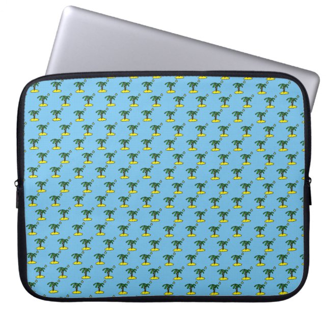 Islands with Palm Trees Pattern Design Laptop Sleeve (Front)