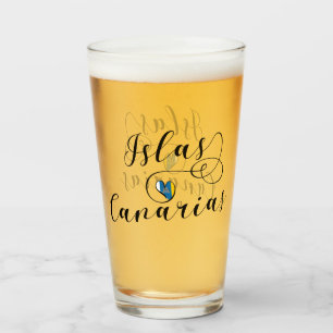 Islas Canarias, Canary Islands Flag Heart Glass