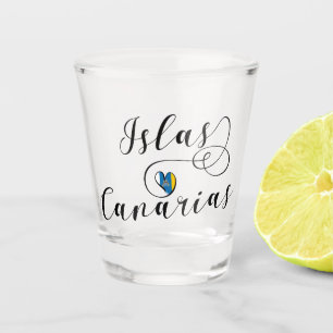 Islas Canarias, Canary Islands Flag Heart Shot Glass
